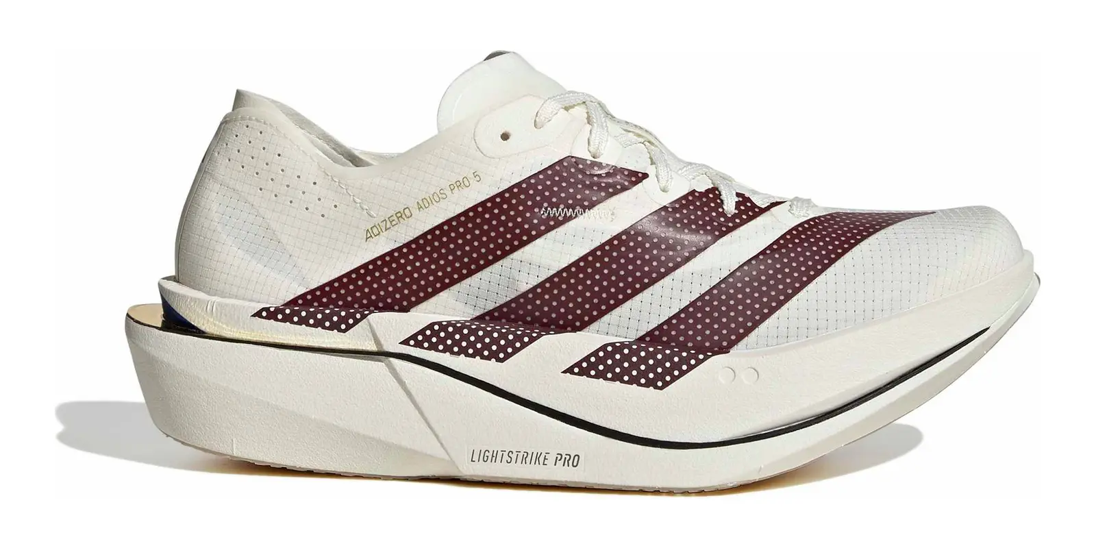 adidas adizero Adios Pro 5 in Off White / Shadow Red / Team Royal Blue