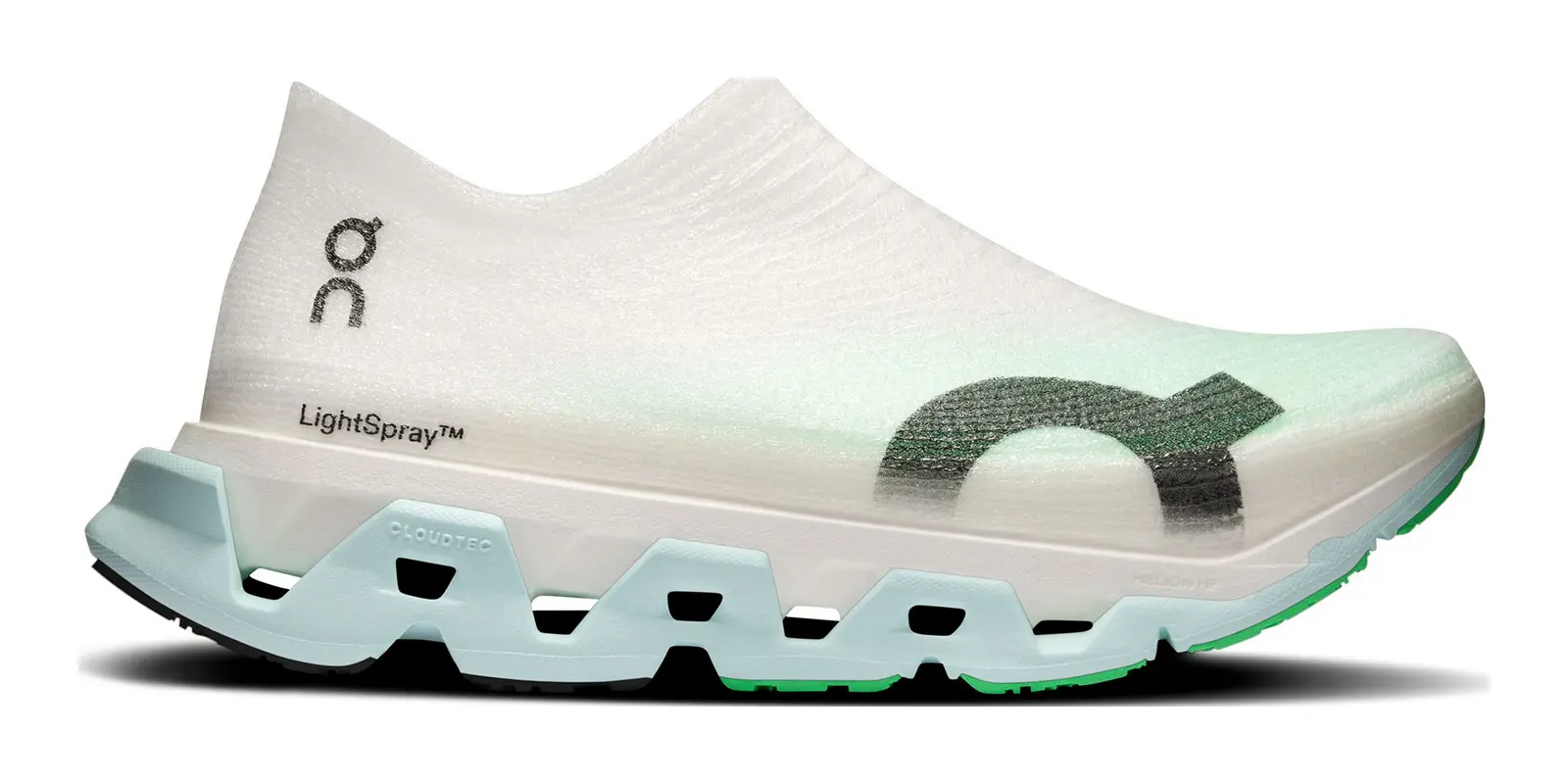 On LightSpray Cloudmonster 3 Hyper in White / Emerald
