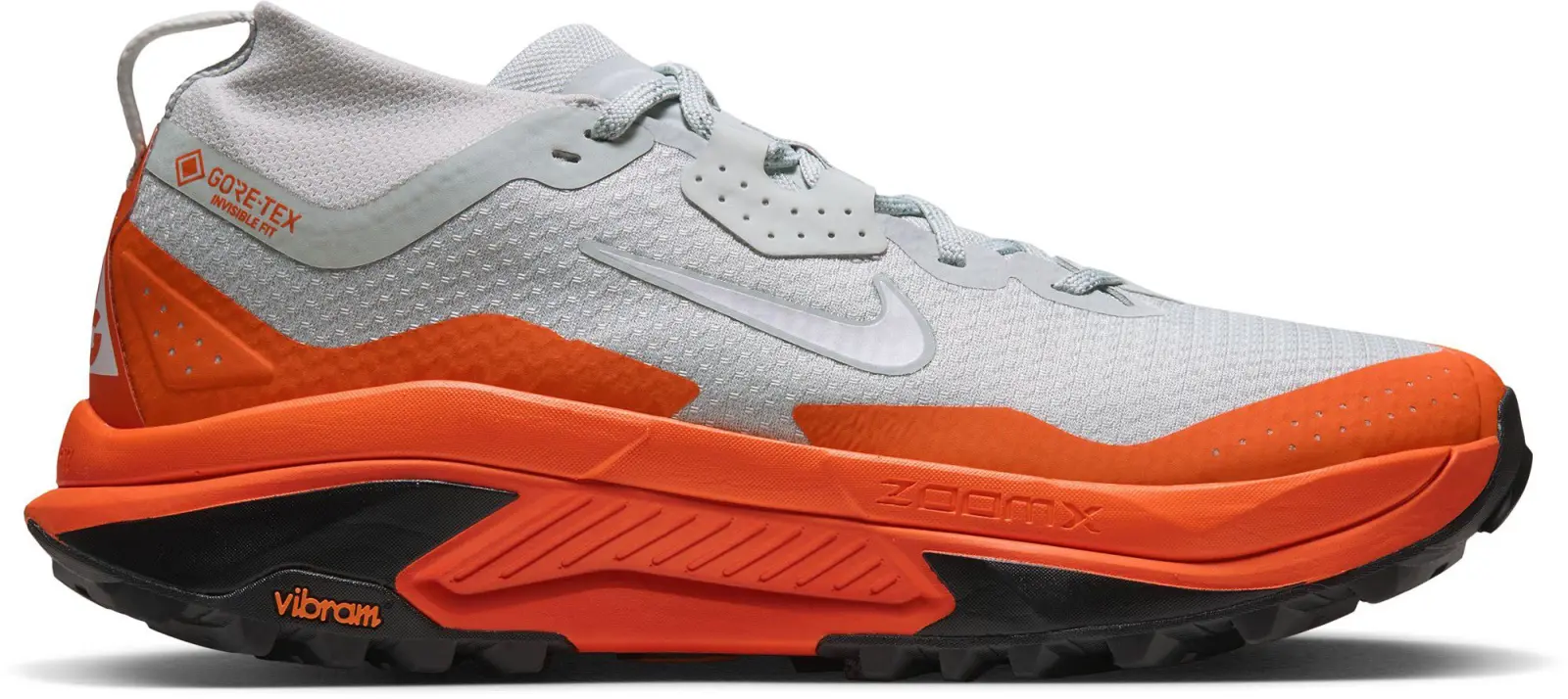 Nike ACG Zegama Trail in Silver / Summit Whit / Safety Orange