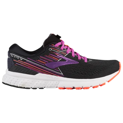 Brooks Adrenaline GTS 19 in Black / Purple / Coral