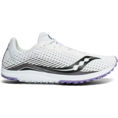Saucony Kilkenny XC8 Flat in White / Purple