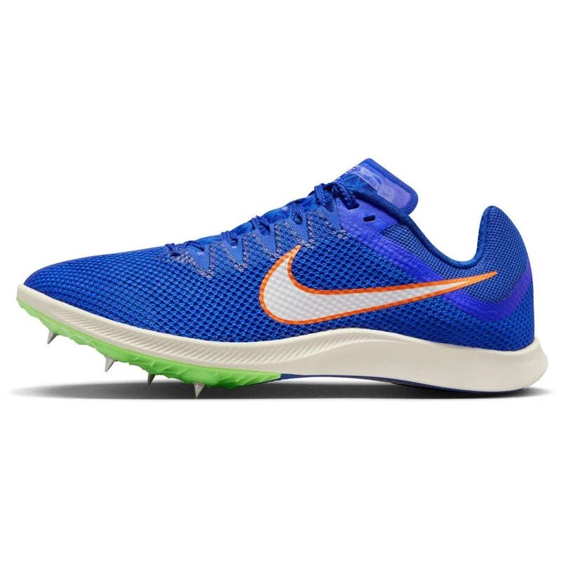Nike Zoom Rival Distance Spikes in Blue / White / Lime