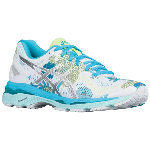 ASICS GEL-Kayano 23 in White / Silver / Aquarium