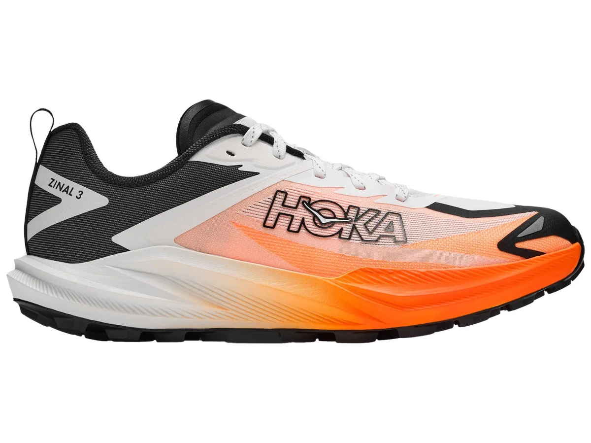 HOKA Zinal 3 in Frost / Neon Tangerine