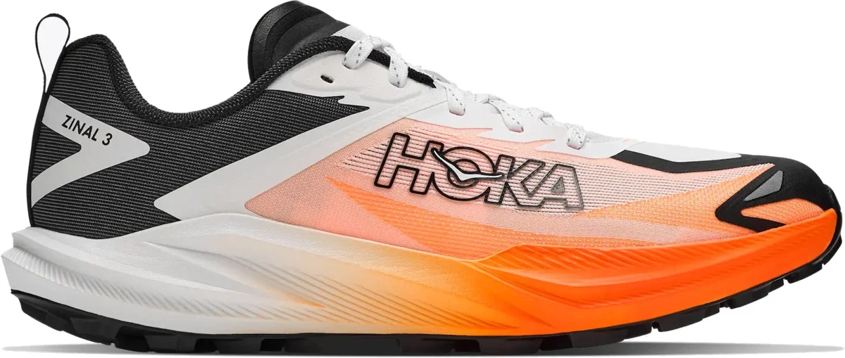 HOKA Zinal 3 in Frost / Neon Tangerine