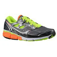 Saucony Hurricane ISO in Grey / Citron / Orange