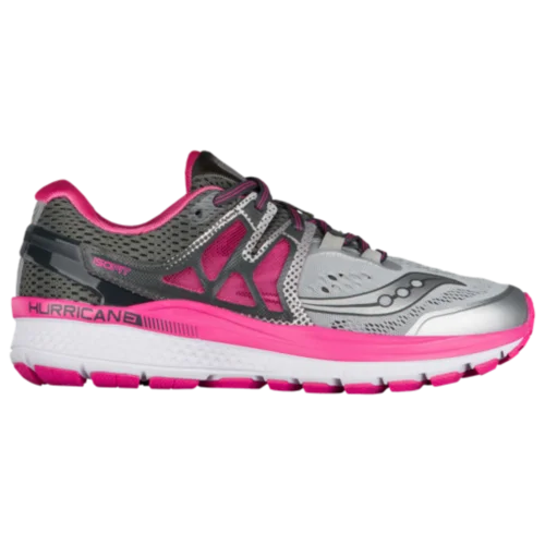Saucony Hurricane ISO 3 in Grey / Pink / White