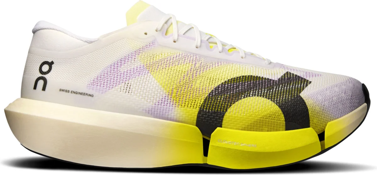 On Cloudboom Strike 2 in White / Lime