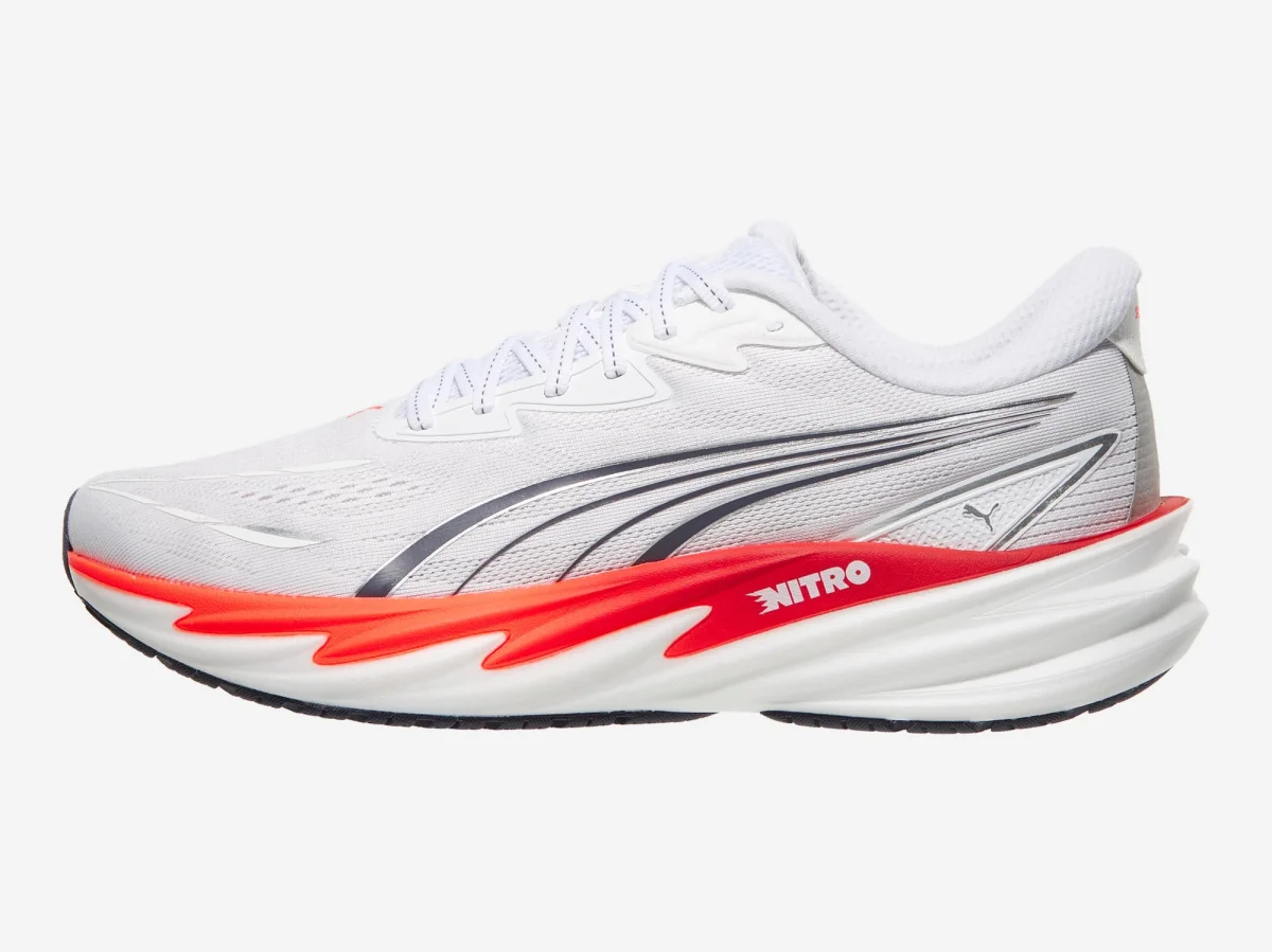 PUMA Velocity NITRO 5 in White / Ultra Red