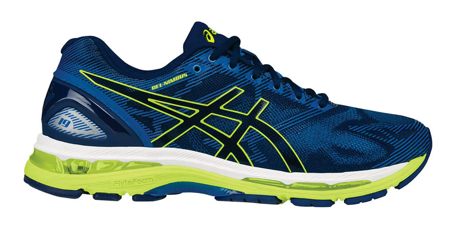 ASICS GEL-Nimbus 19 in Blue / Yellow