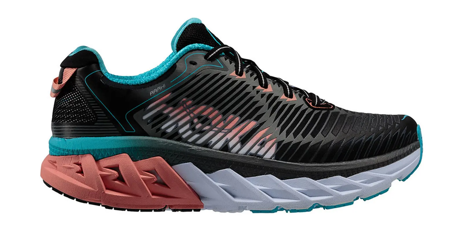 HOKA Arahi v1 in Black / Red