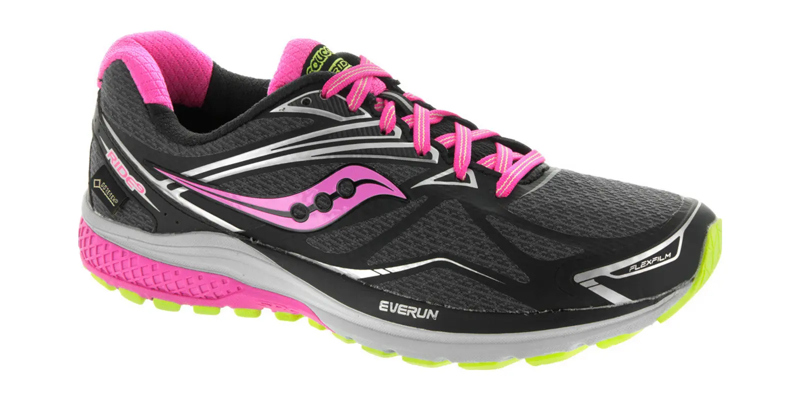 Saucony Ride 9 in Blackgreyvizipink