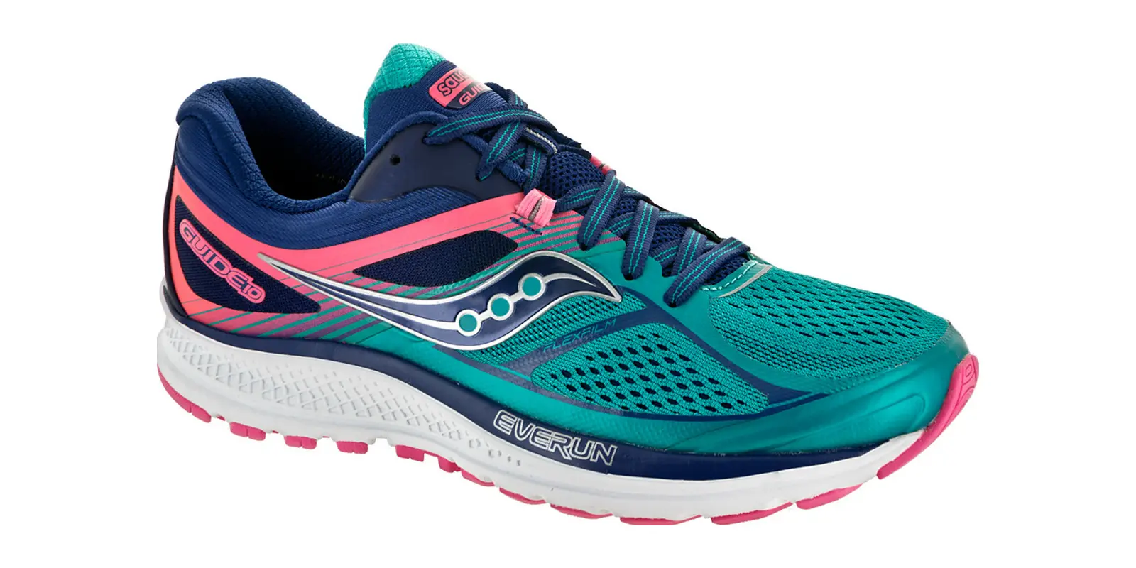 Saucony Guide 10 in Teal / Navy / Pink