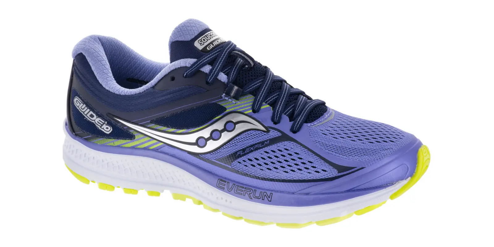 Saucony Guide 10 in Purple / Navy / Citron