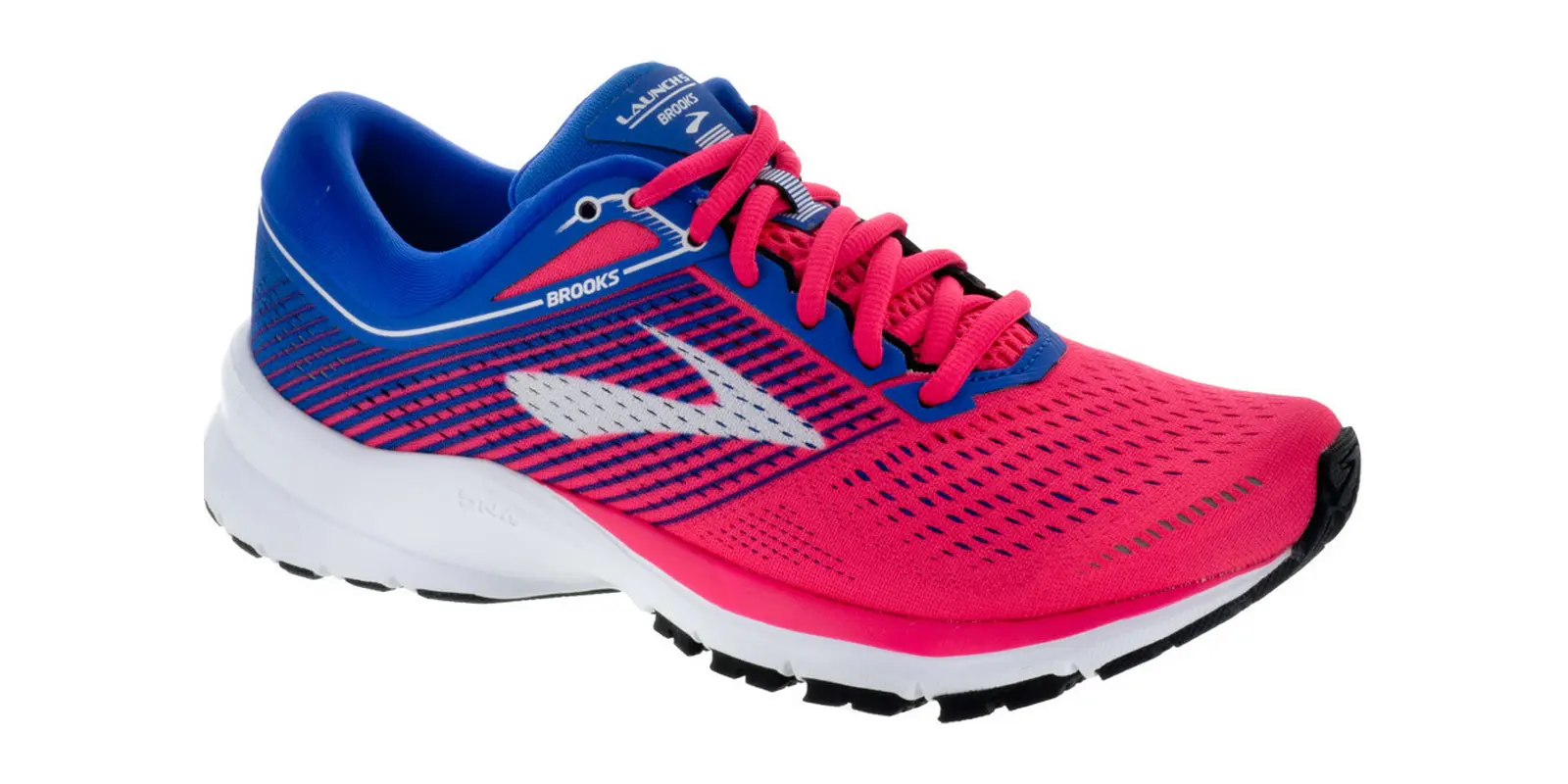 Brooks Launch 5 in Pink / Blue / White
