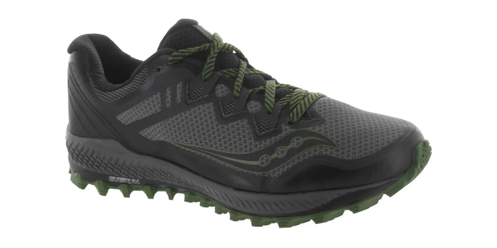 Saucony Peregrine 8 in Grey / Black / Green