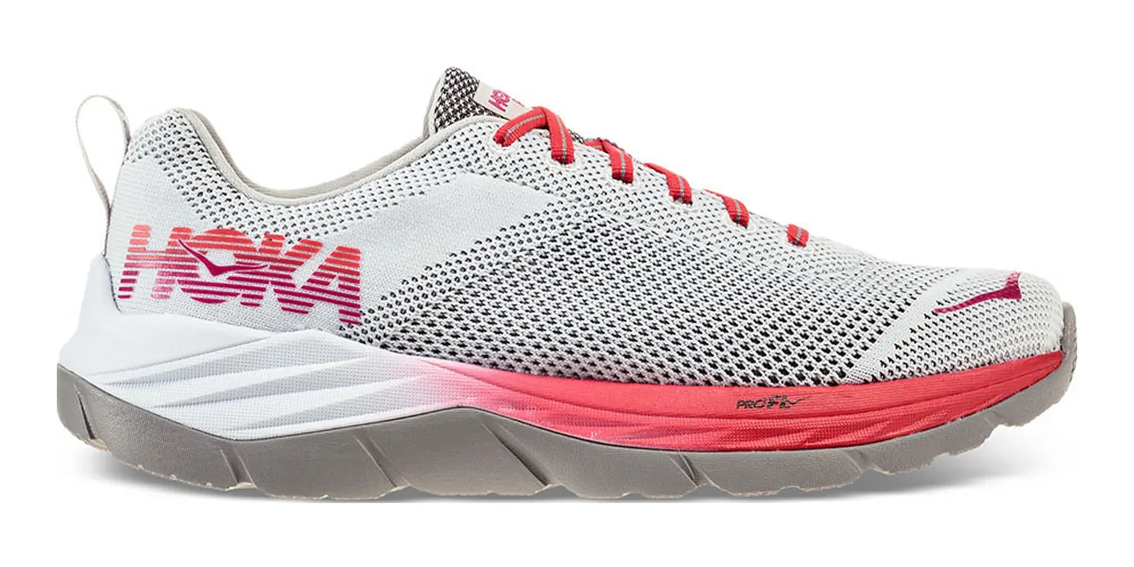HOKA Mach v1 in White / Red