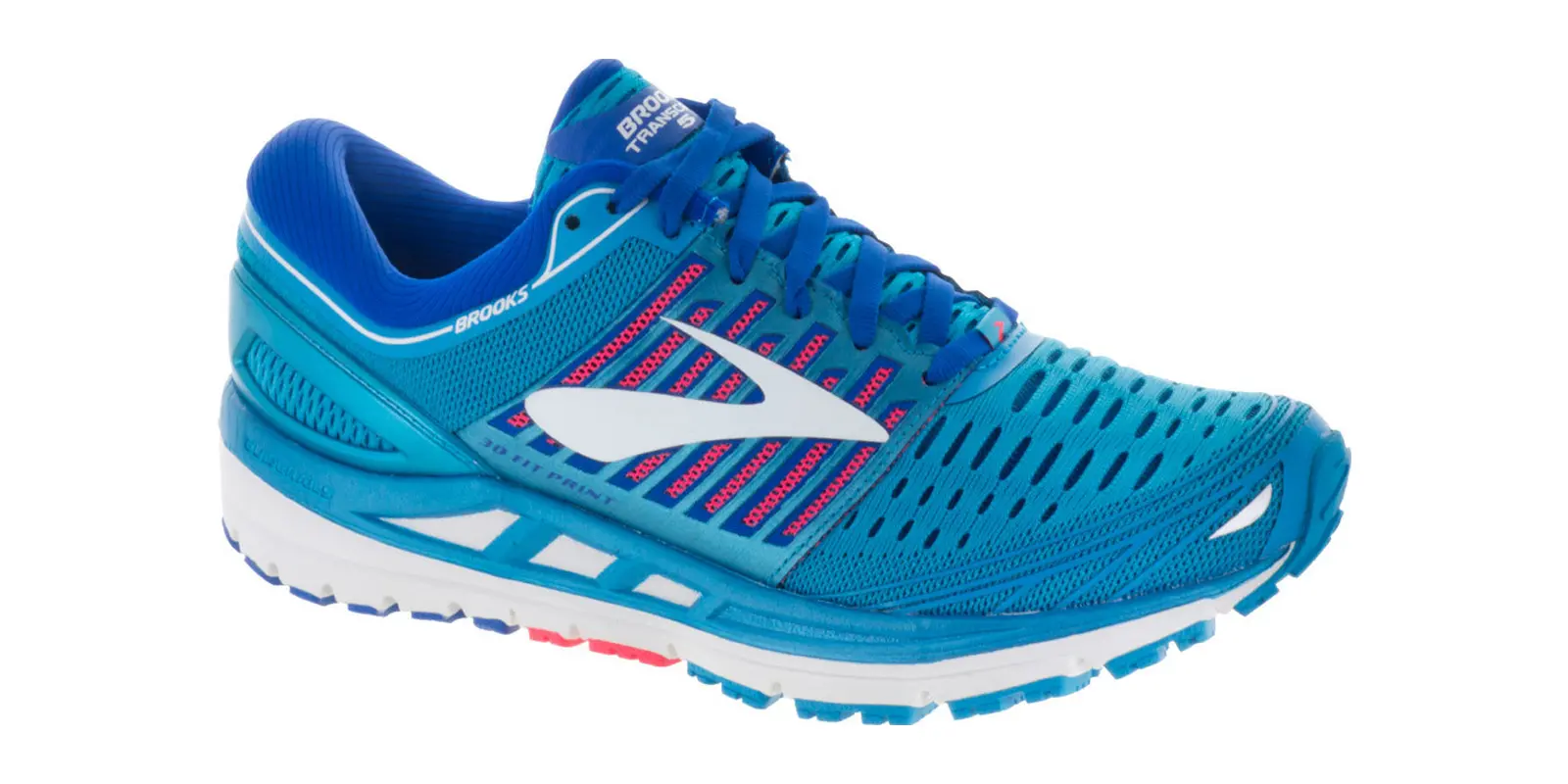 Brooks Transcend 5 in Blue / Pink / White