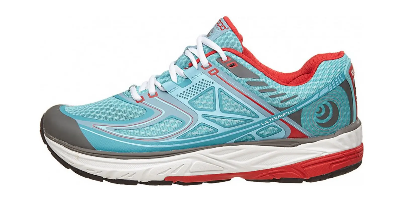 Topo Athletic Ultrafly 5 in Ice / Red