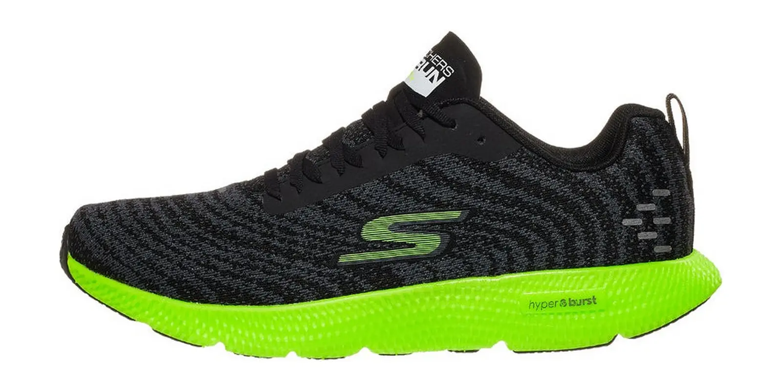 Skechers GOrun 7+ in Black / Lime