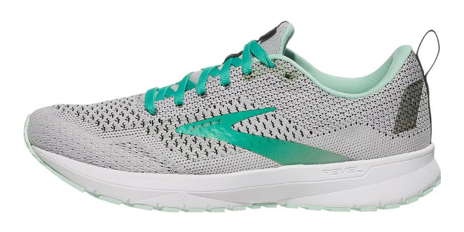 Brooks Revel 4 in Grey / Aqua / Black
