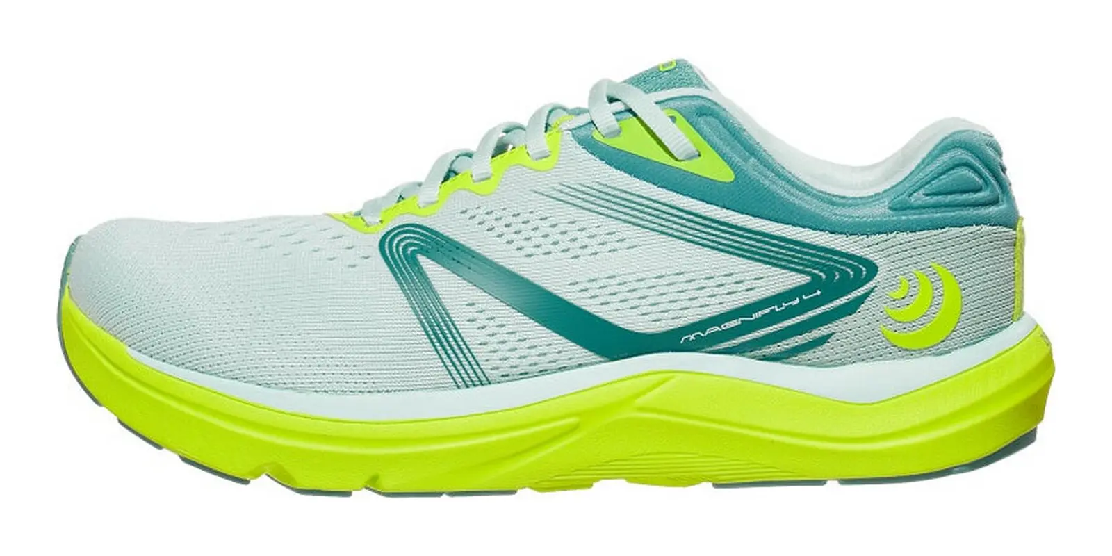 Topo Athletic Magnifly 4 in Glass / Blue / Lime