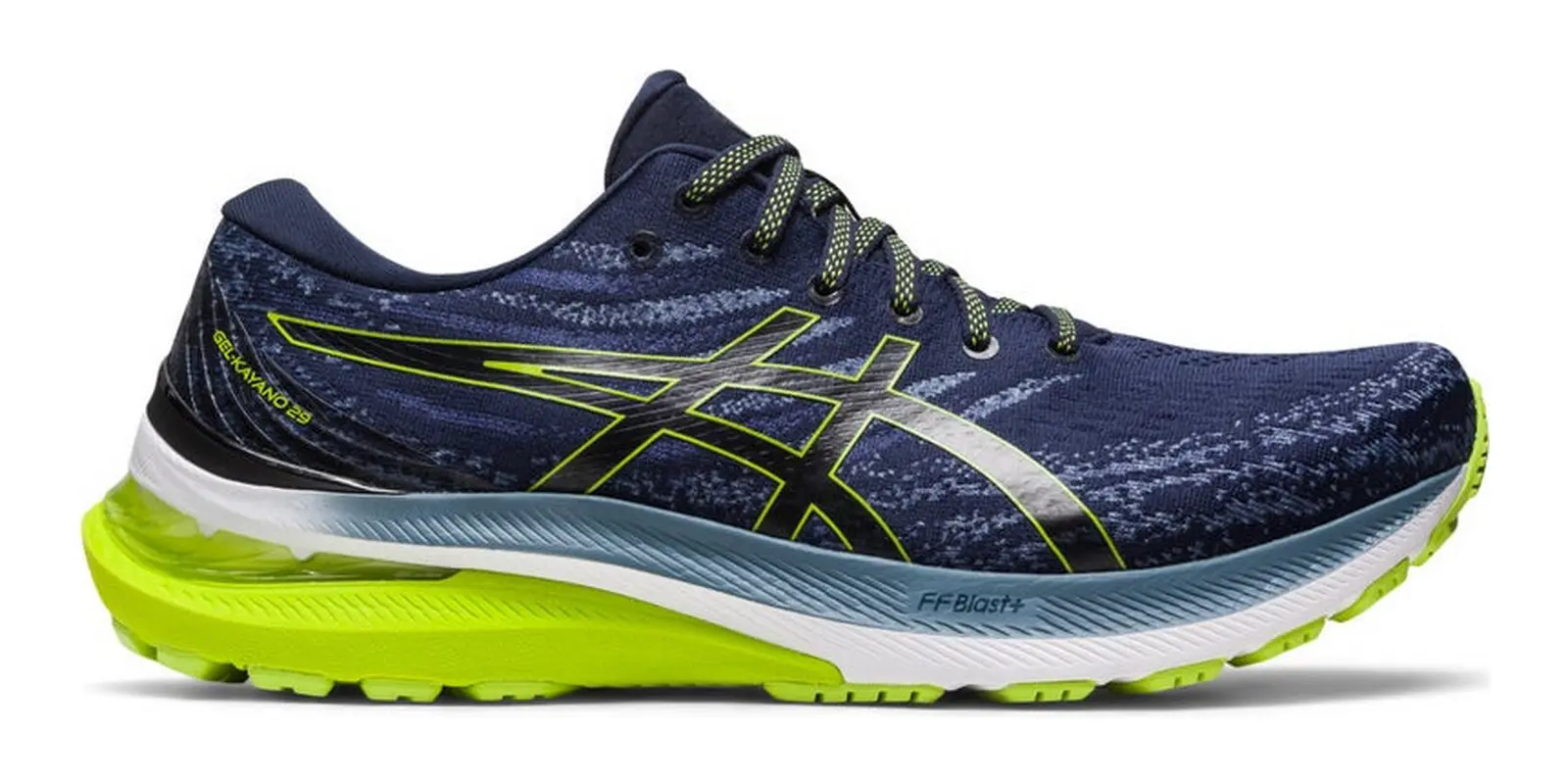 ASICS GEL-Kayano 29 in Midnight / Lime
