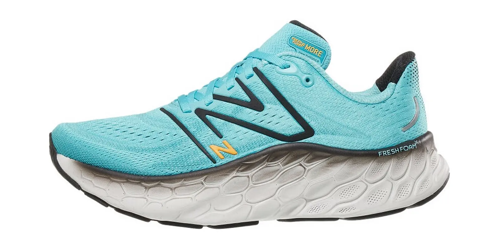 New Balance Fresh Foam X More v4 in Aqua / Black