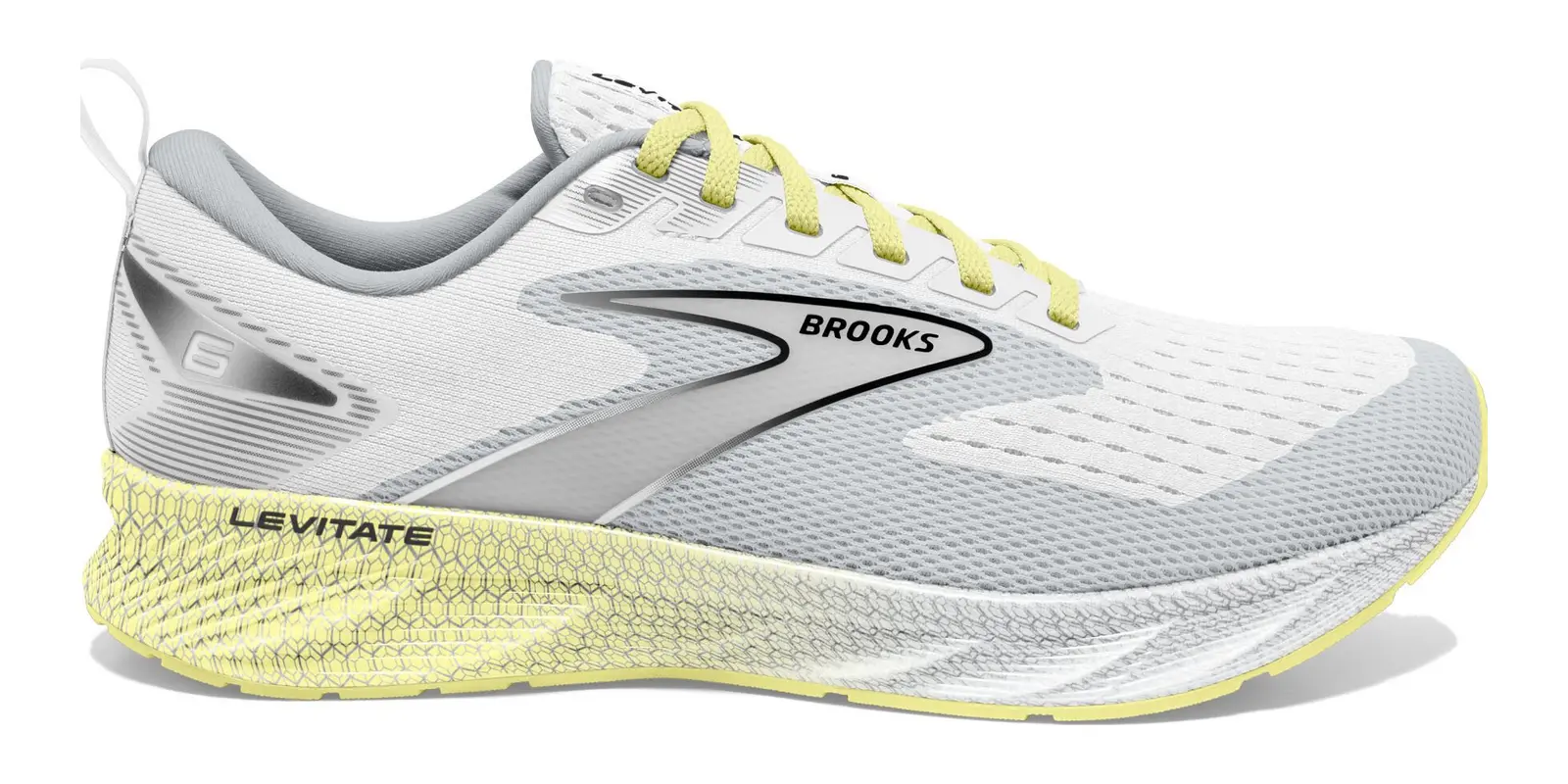 Brooks Levitate 6 in White / Oyster / Yellow
