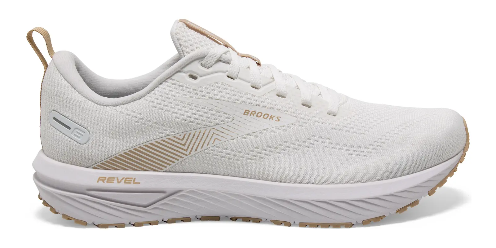 Brooks Revel 6 in White / Khaki
