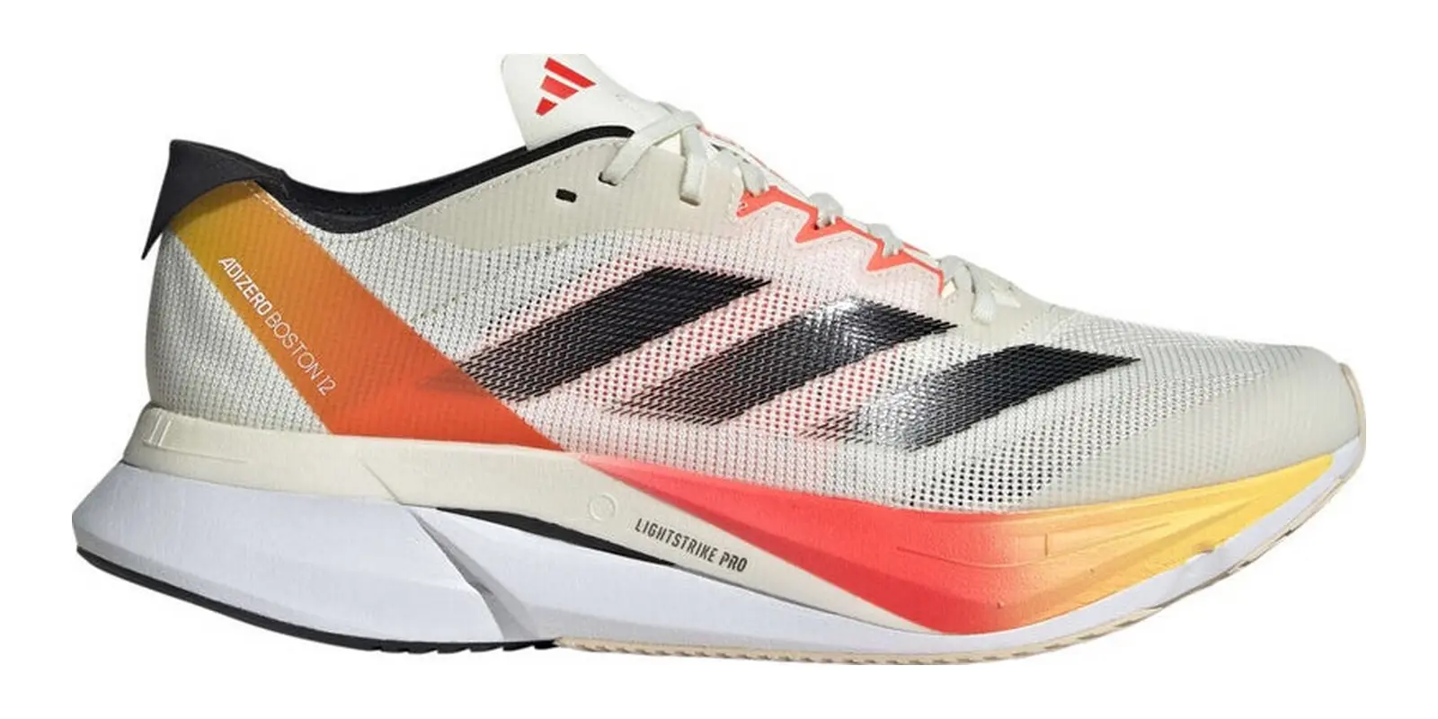 adidas adizero Boston 12 in Ivory / Black / Red