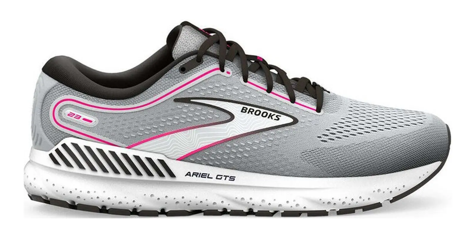 Brooks Ariel GTS 23 in Grey / Black / Pink