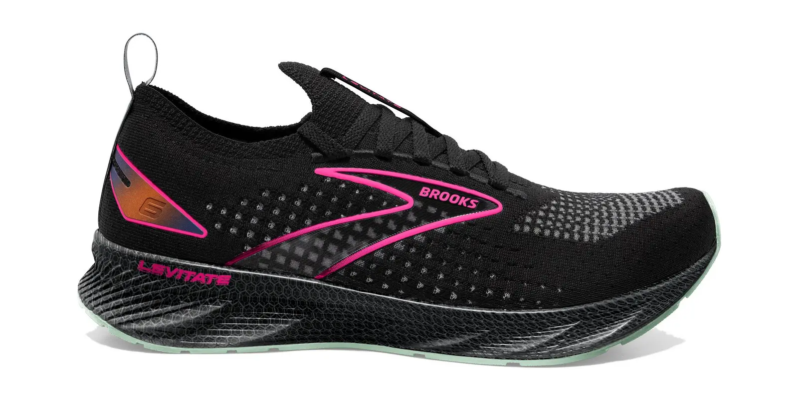 Brooks Levitate StealthFit 6 in Black / Pink