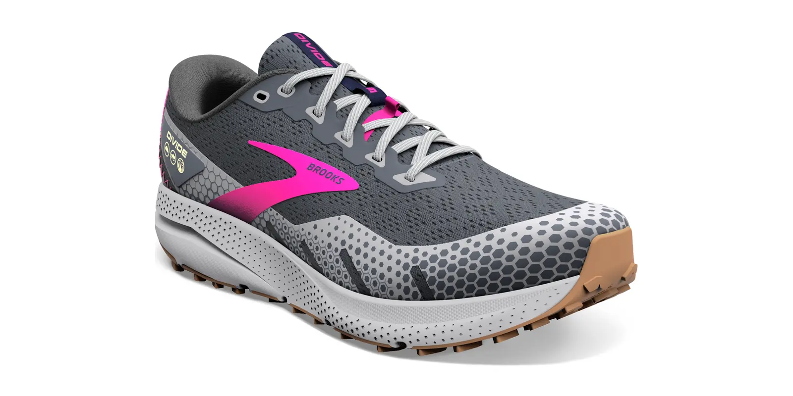 Brooks Divide 3 in Ebony / Grey / Pink