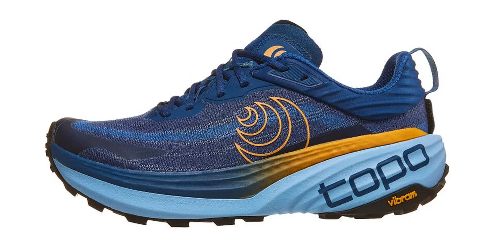 Topo Athletic Vista in Navy / Orange