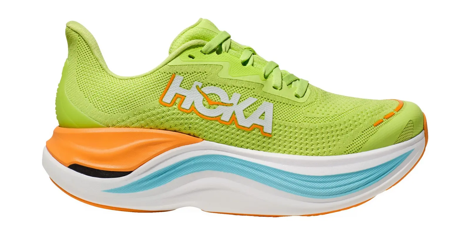 HOKA Skyward X in Green / Pink