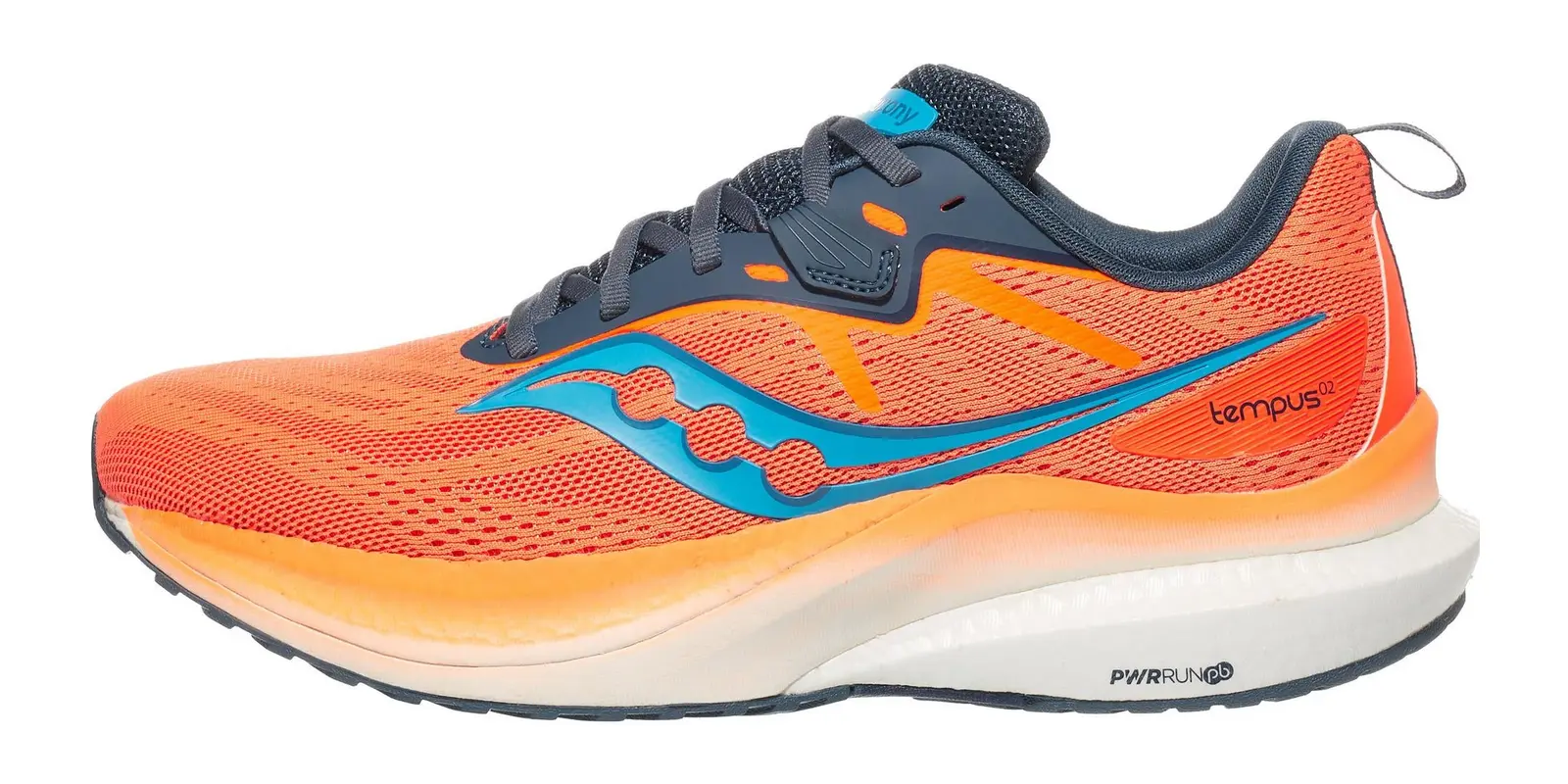 Saucony Tempus in White / Cayenne