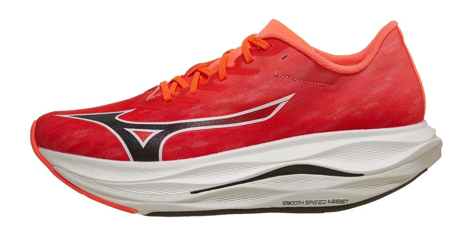 Mizuno Wave Rebellion Flash in White / Coral