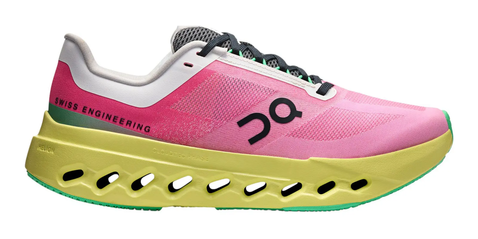 On Cloudsurfer Next in Pink / Lime